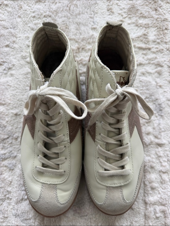 Diadora Shoes - Diadora Cream and Light Brown High-Top Sneakers